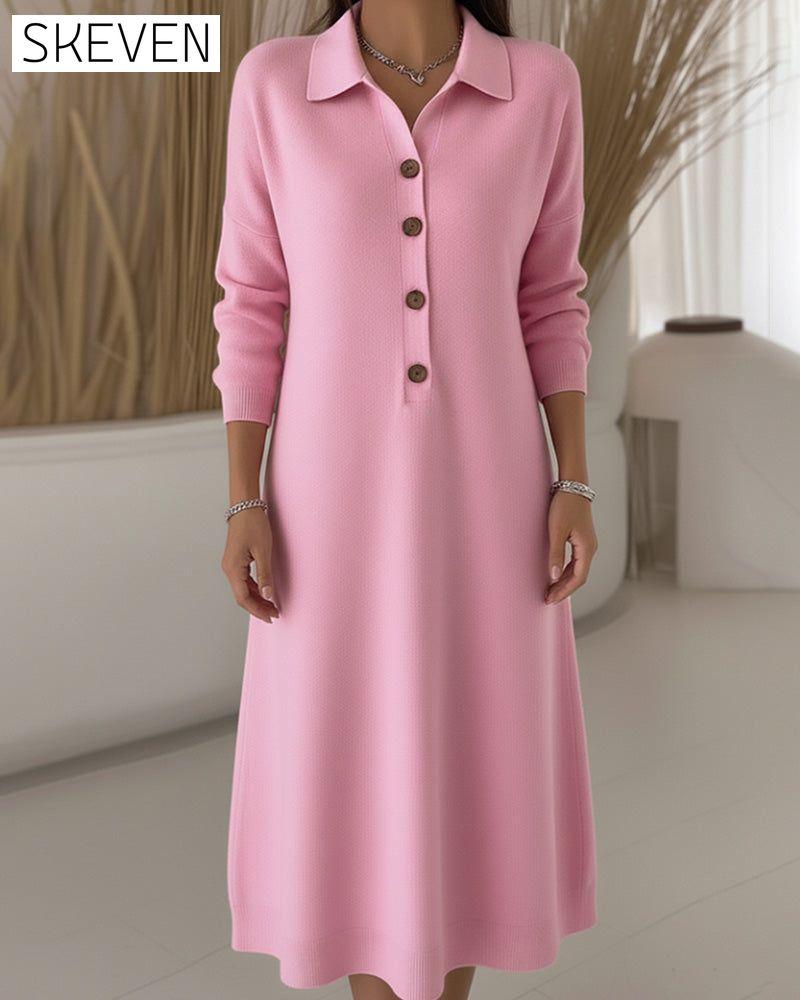 Robe à revers boutonnée tendance