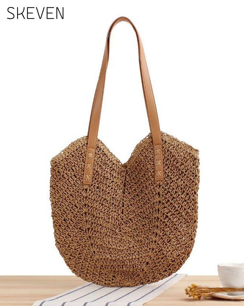Strohtasche mit Umhängetasche