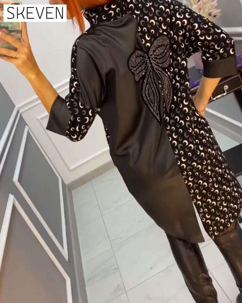 Casual butterfly printed dress