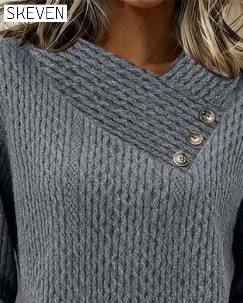 Lässiges, langärmeliges Sweatshirt in Unifarbe