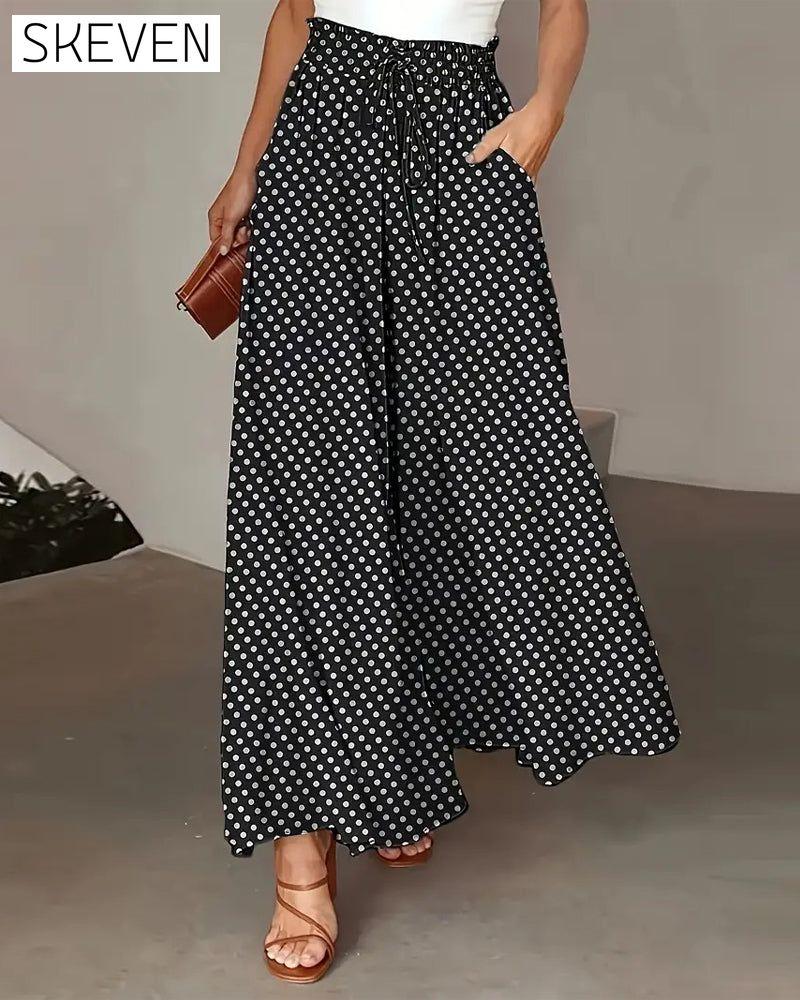 Lange Hose mit Polka-Dot-Muster