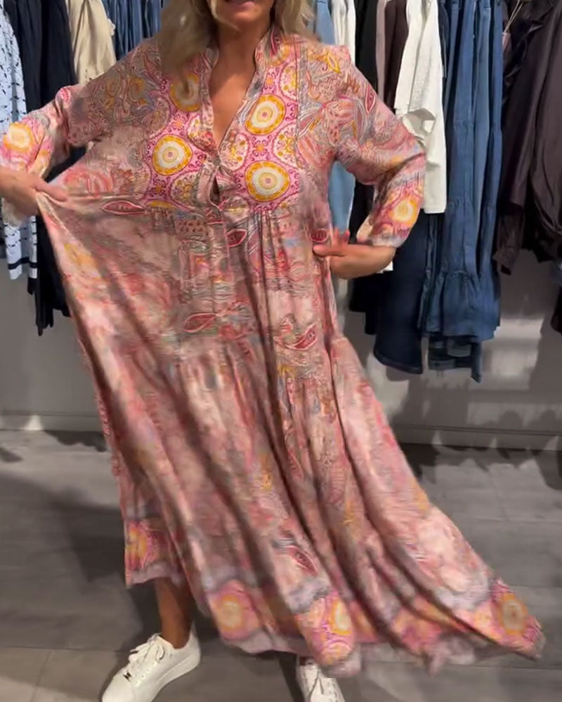 Casual Vacation Long Printed Dress