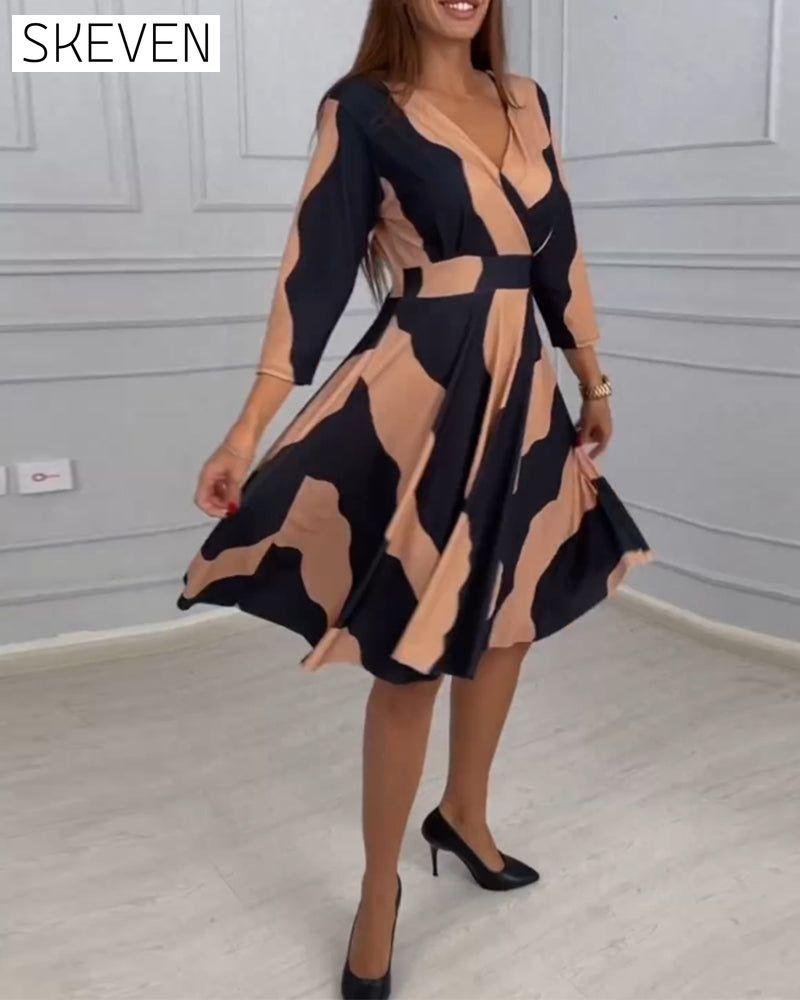 Vintage A-Line Dress with Print