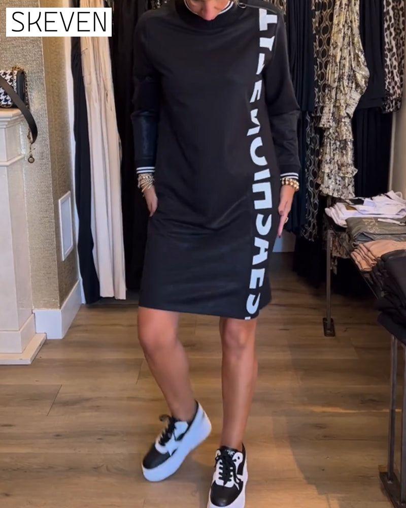 Letter print casual dress