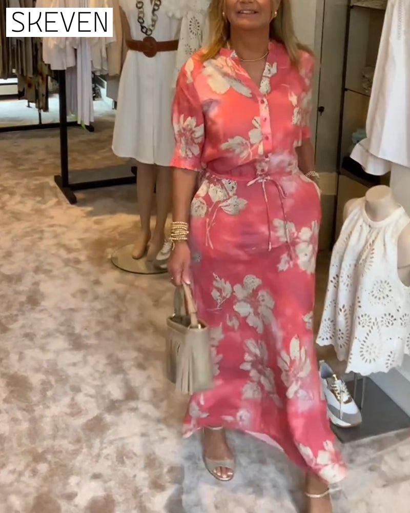 Floral print commuting dress 202466 business elegant dress spring summer