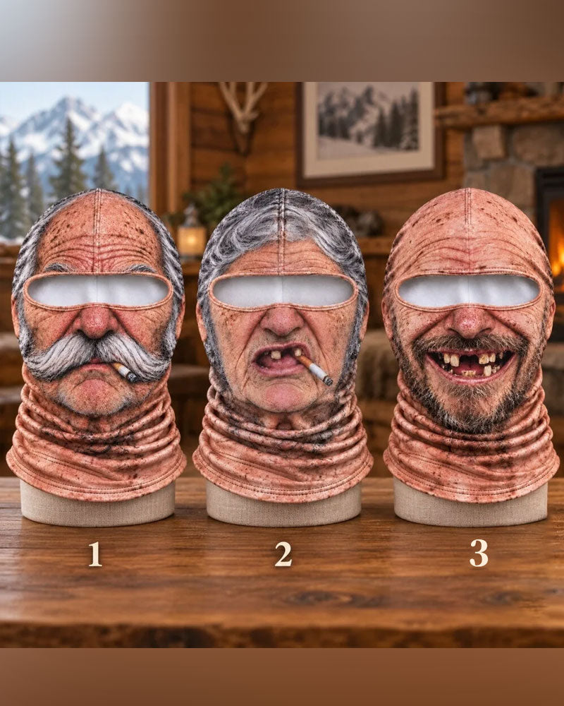 Funny 3d Grumpy Old Man Ski Mask