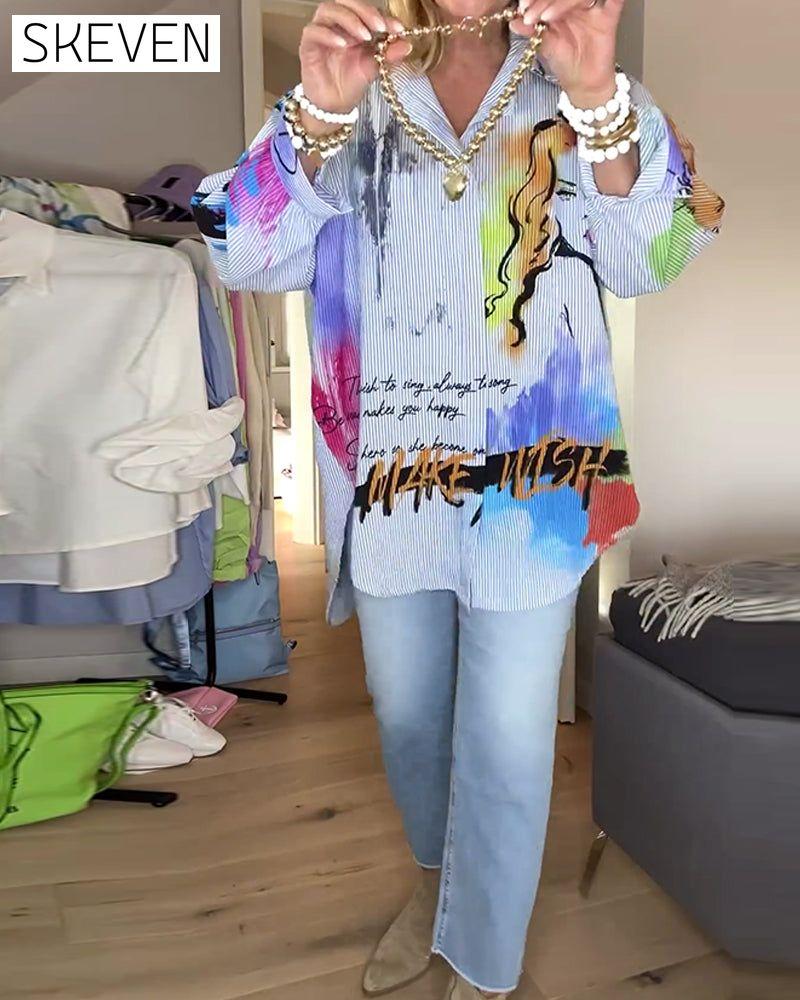 Langarmshirt mit Porträtdruck