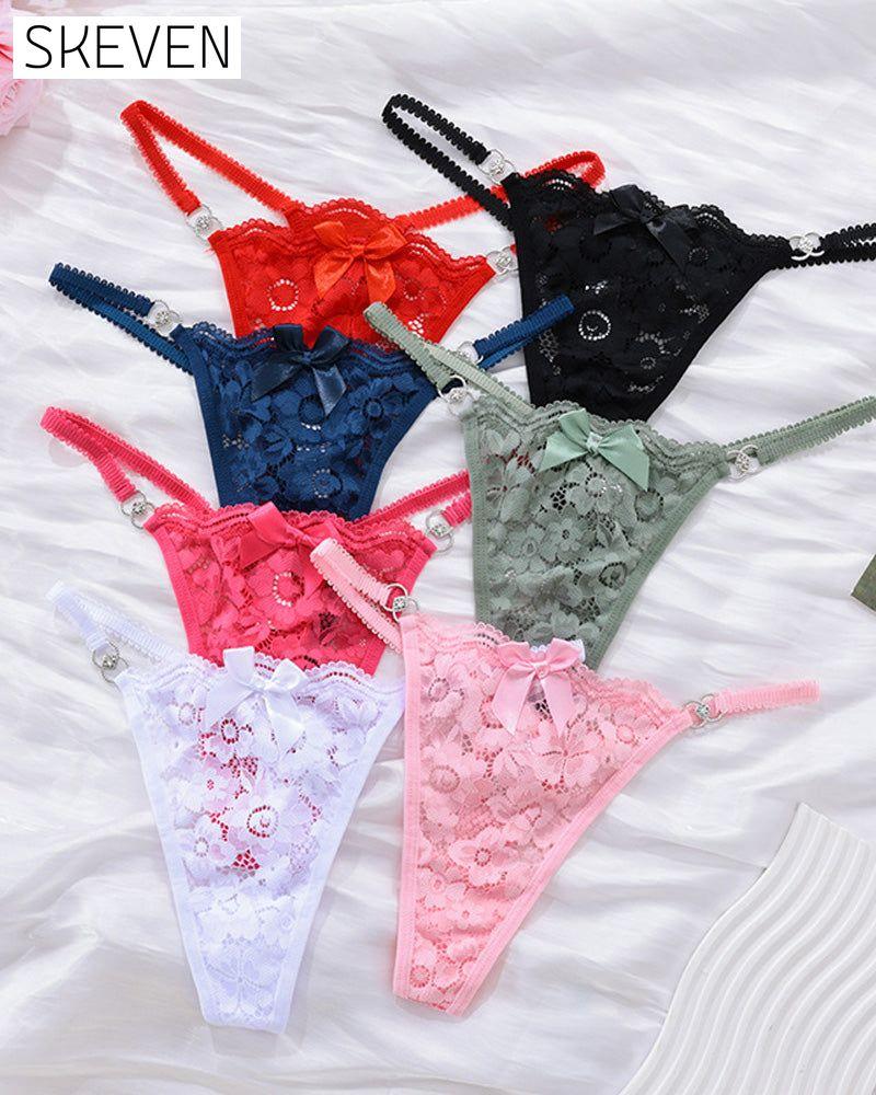 Sexy Bow Lace G-String Thong