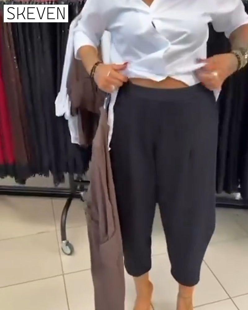 Pantalon harem uni élégant