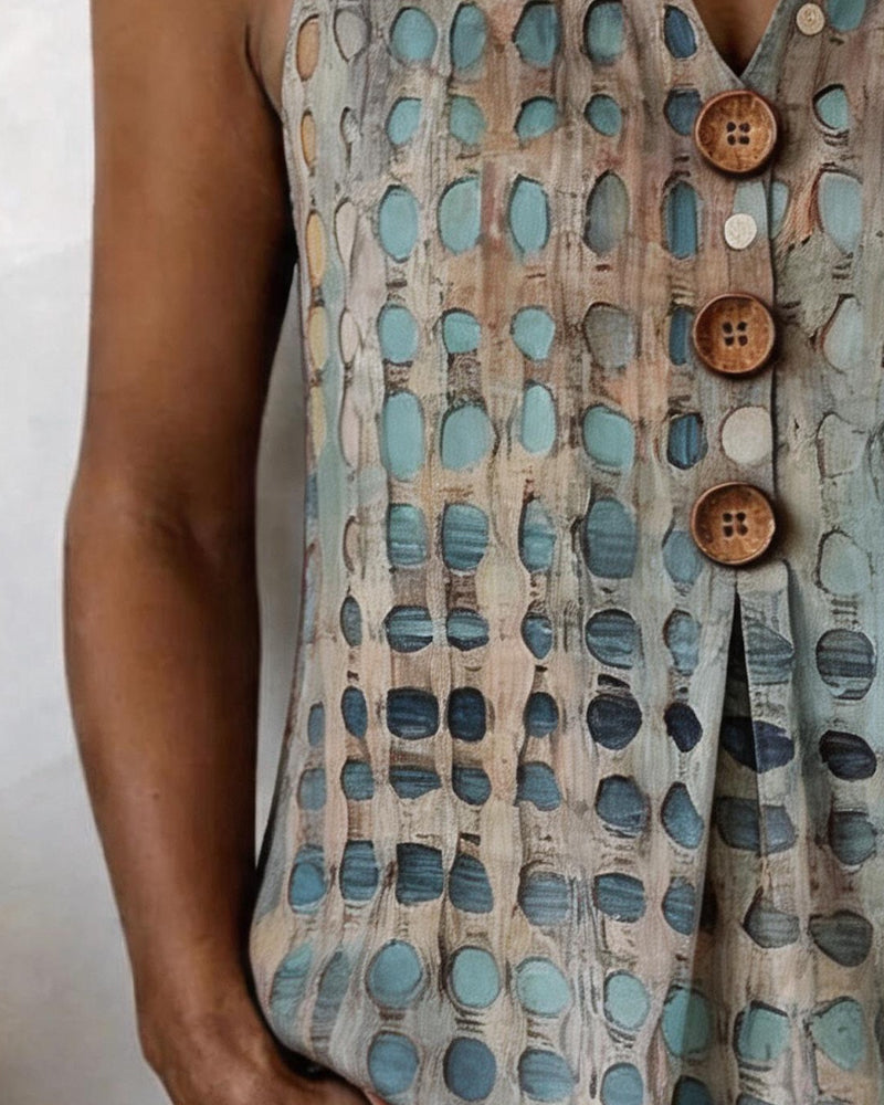 Polka Dot Print Sleeveless Tank Tops