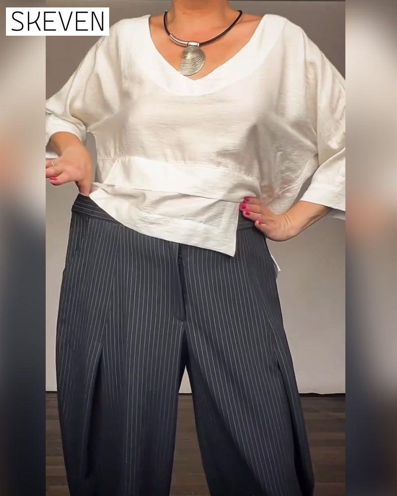 Retro-Streifen-Freizeithose