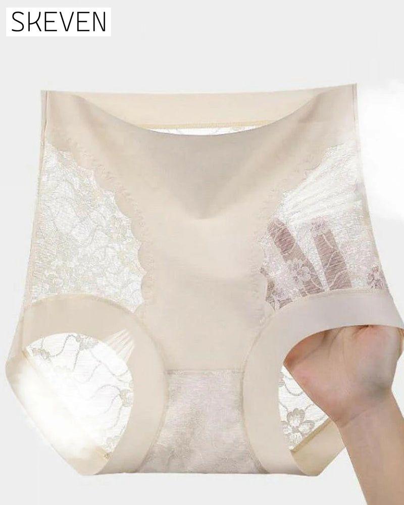 Sous-vêtements en dentelle extensible sans coutures à taille haute pour femmes
