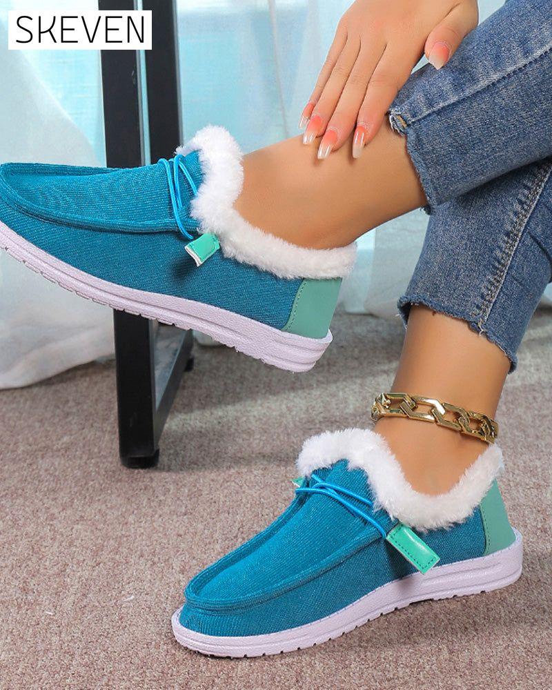 dicke, warme Baumwollschuhe in Unifarben