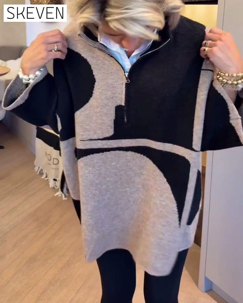 Half-Zip Stand Collar Fashionable Pullover