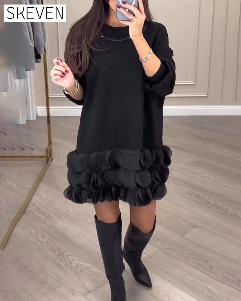 Elegant dress with patchwork petals