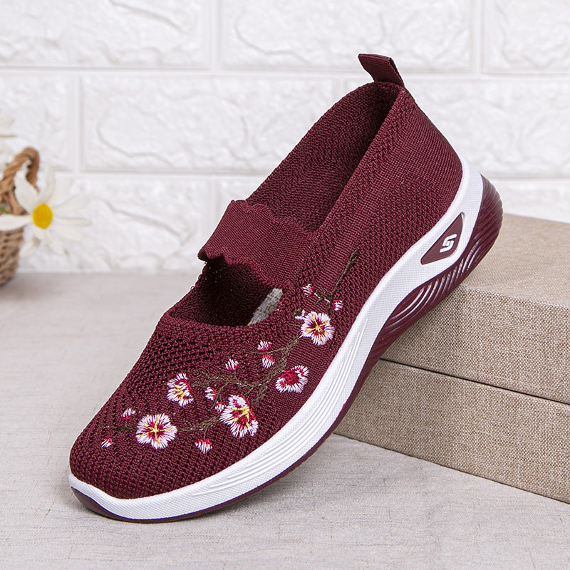Casual Slip-on Shoes With Shallow Openings And Embroidery