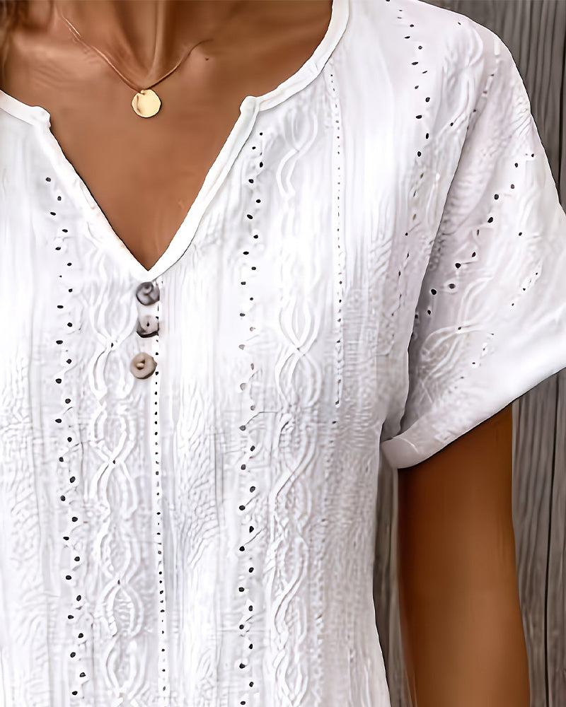 Cutout Detail V-Neck Dress
