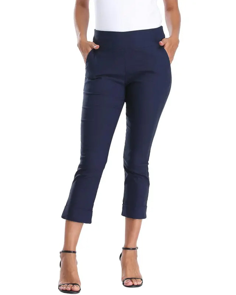 Rolled Hem Cropped Casual Pant