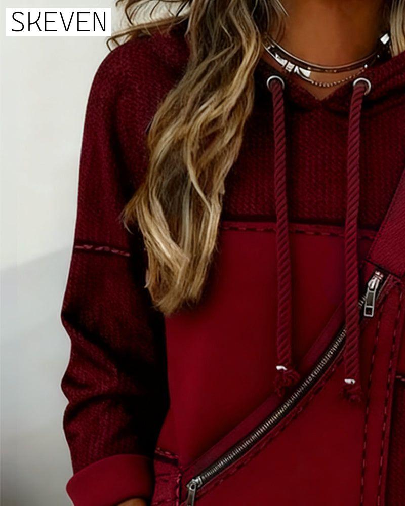 Stylischer Hoodie mit Farbblockmuster