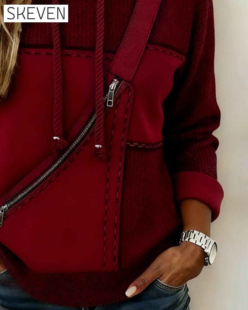 Stylischer Hoodie mit Farbblockmuster