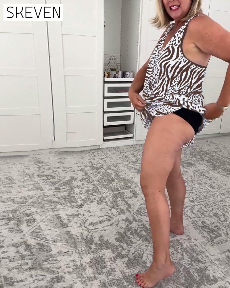 Zebra-Print Slim Fit Badeanzug