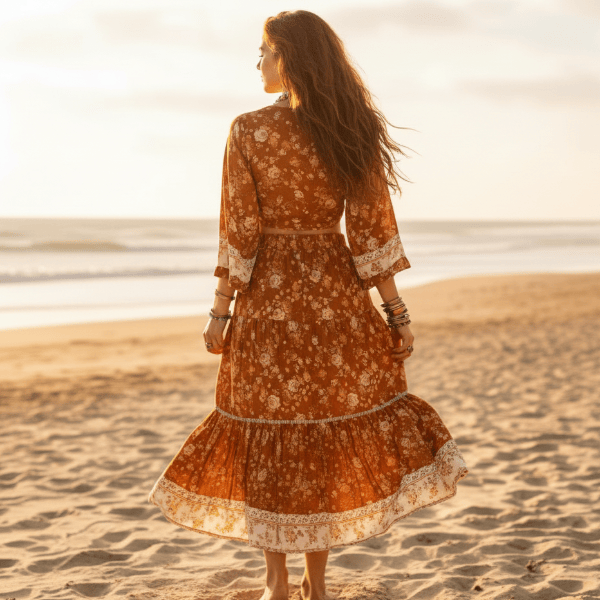Rust Boho Floral Matching Set