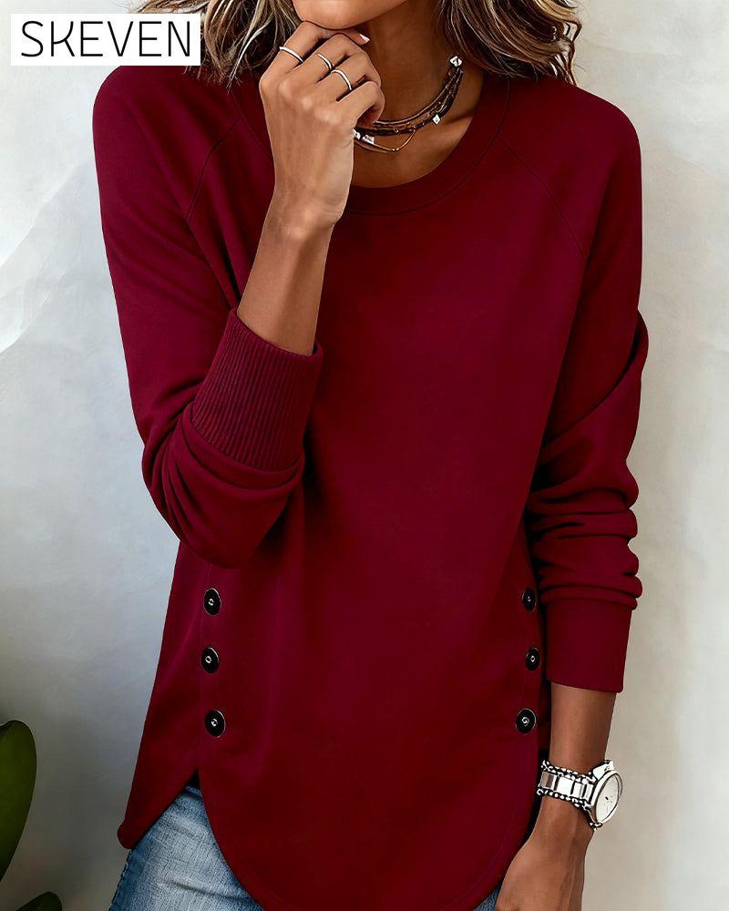 Irregular Hem Raglan Sleeve Sweatshirt