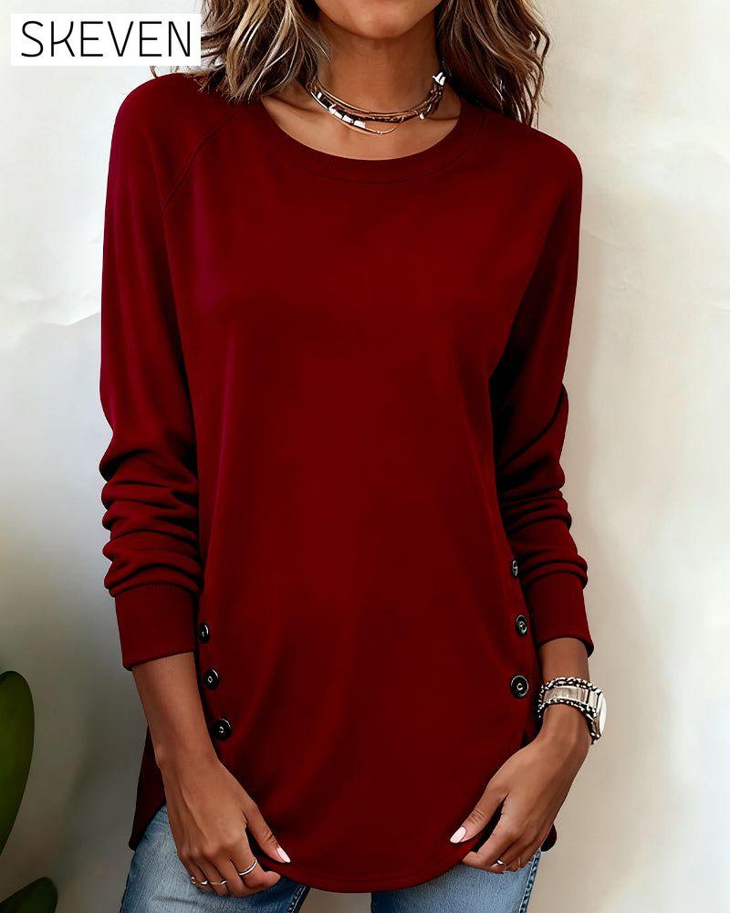 Irregular Hem Raglan Sleeve Sweatshirt