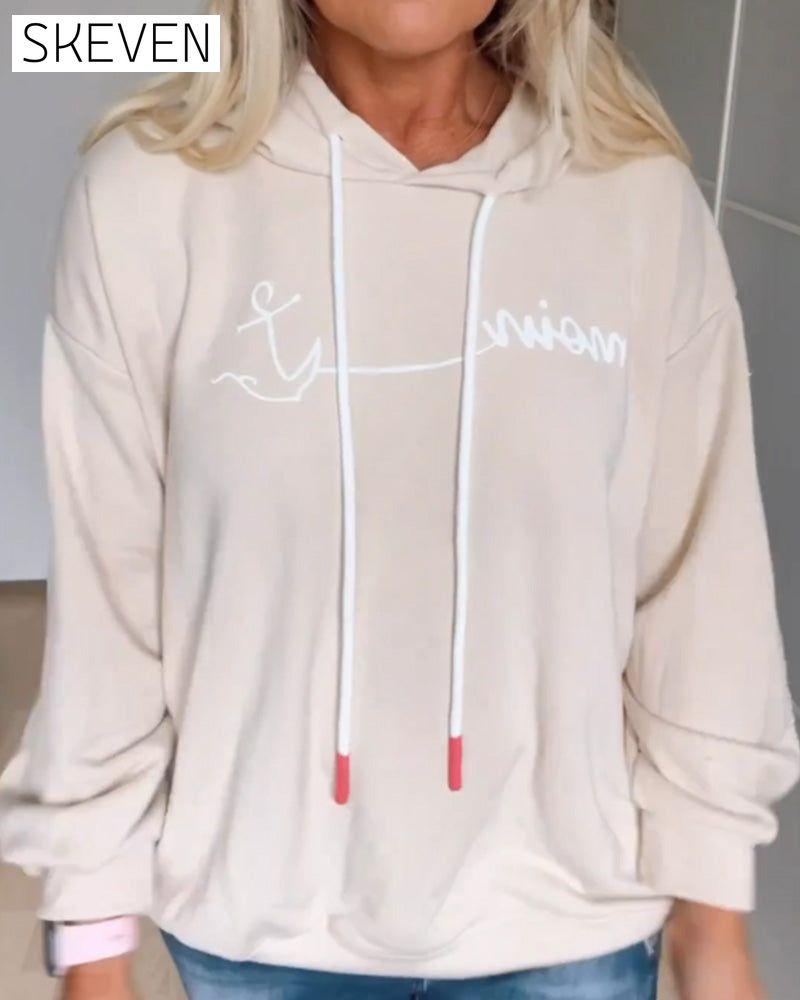 Loose anchor print hoodies