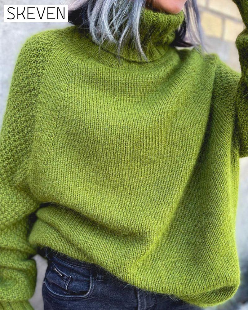 Einfarbiger Rollkragenpullover
