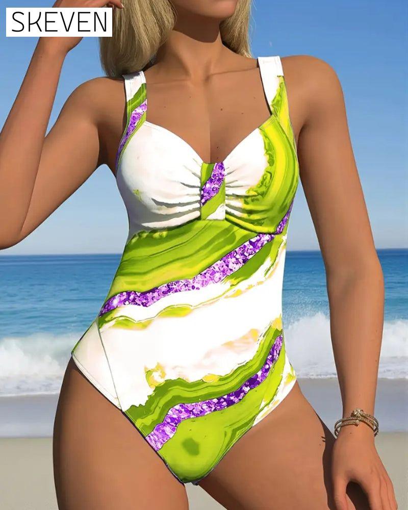One Piece Printed Bikini