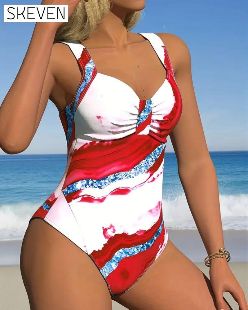 One Piece Printed Bikini