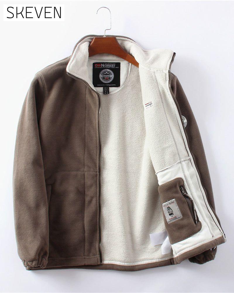 Doppellagige Herren-Fleecejacke &amp; 50 % Rabatt