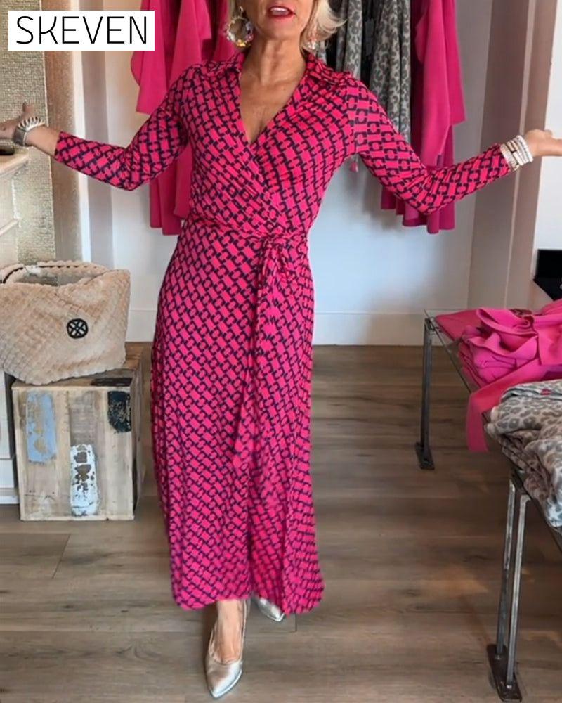 Elegant V Neck Maxi Dress