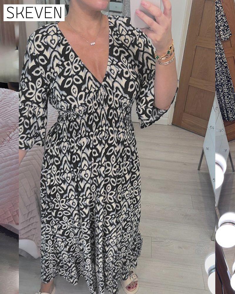 Red Printed Maxi Dress Black 23BF Casual Dresses Clothes discount Dresses Summer