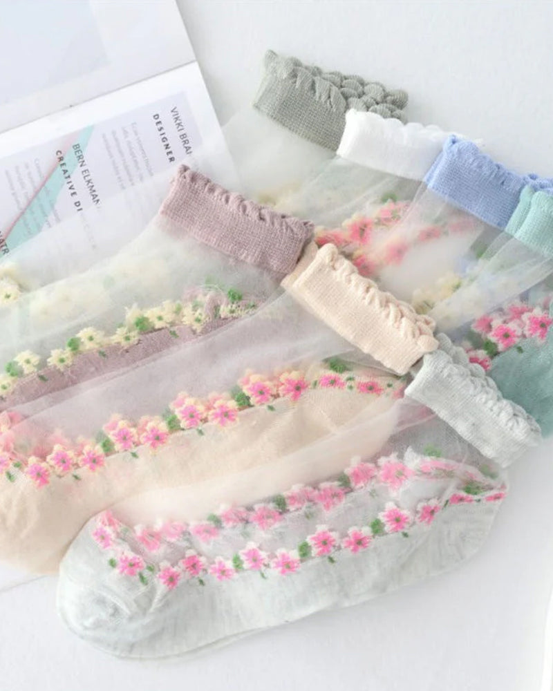Summer Floral Breathable Socks