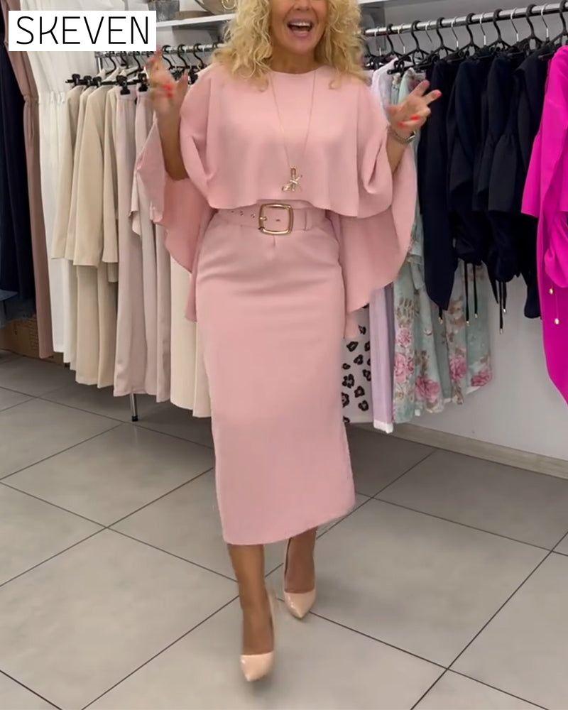 Modisches, elegantes Kleid mit Rundhalsausschnitt