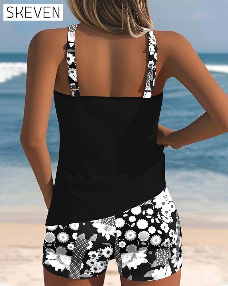Tank Top Printed Boxer Swimsuit