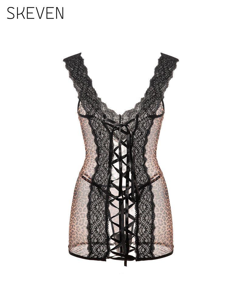 Sexy Strappy Lace Nightgown