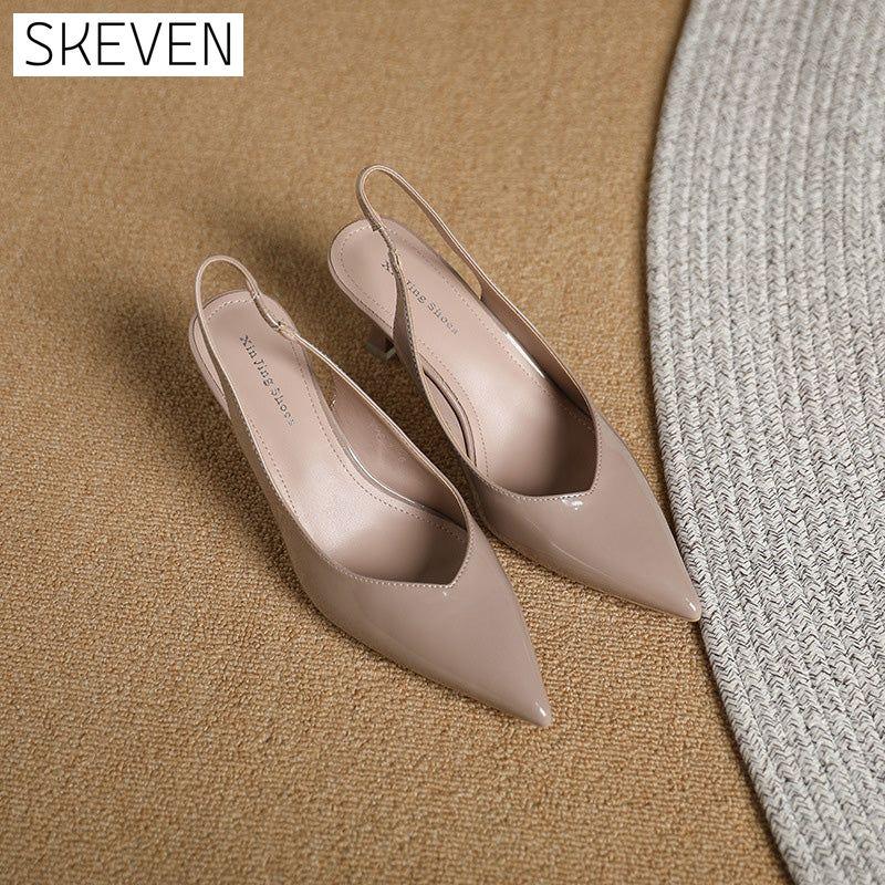 einfarbige, elegante, spitze High Heels