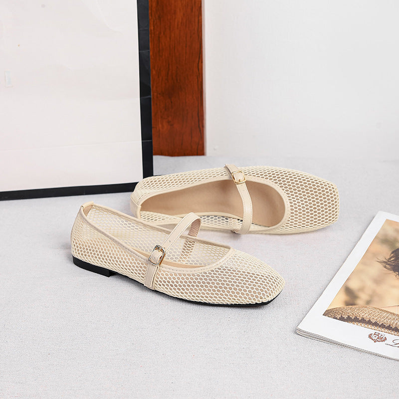 Women's Fashionable Hollow-out Mesh Mary Jane Shoes