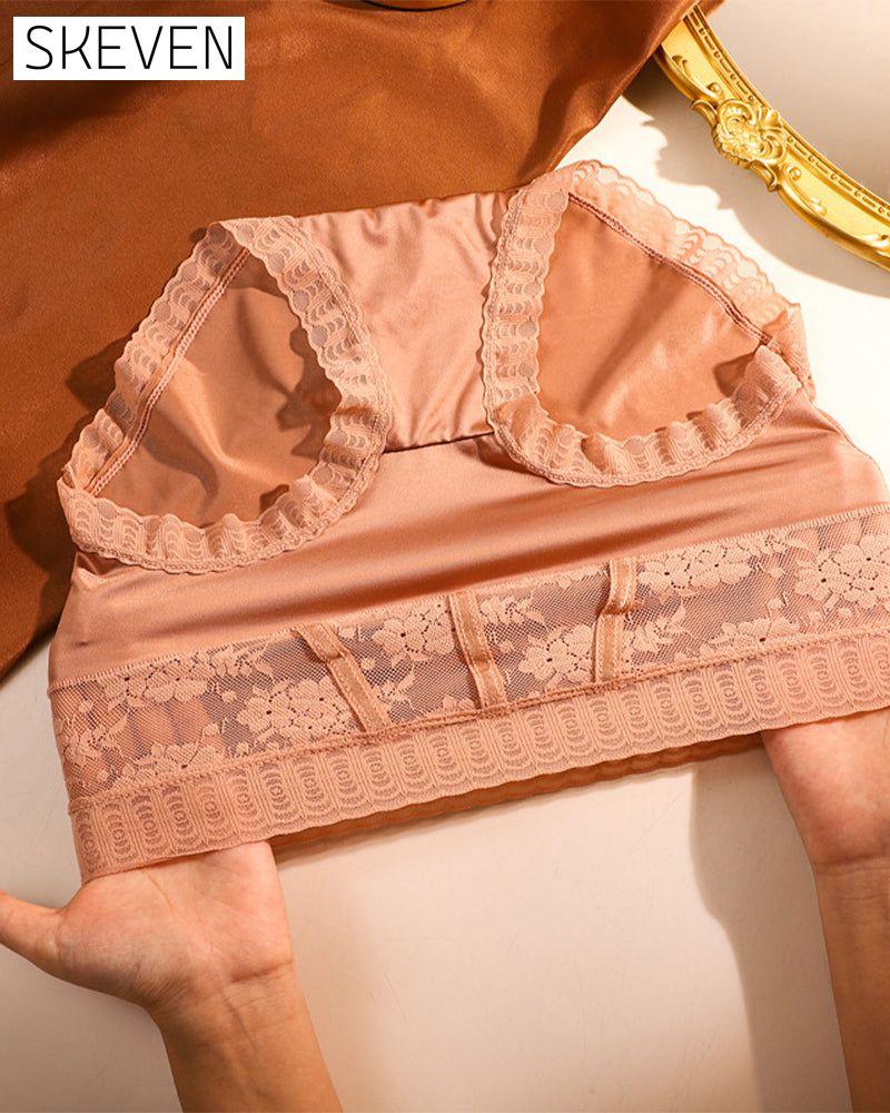 Damen-Slips mit hoher Taille und Spitze