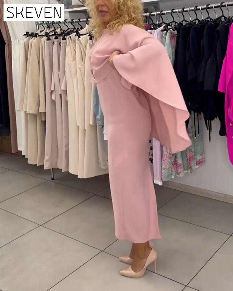 Modisches, elegantes Kleid mit Rundhalsausschnitt