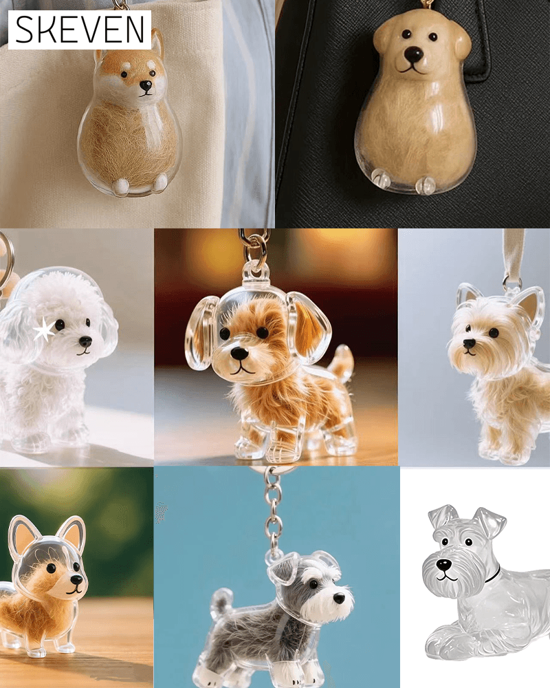 Dog Hair Keepsake Keychain - Memory Capsule Pendant