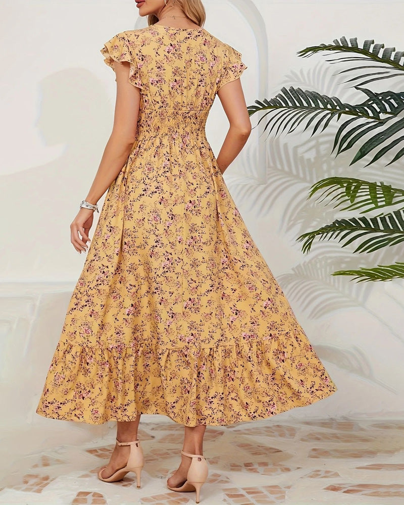 Floral Waist Tie Dress