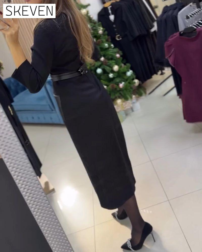 Elegant Slim Fit Bodycon Slit Dress