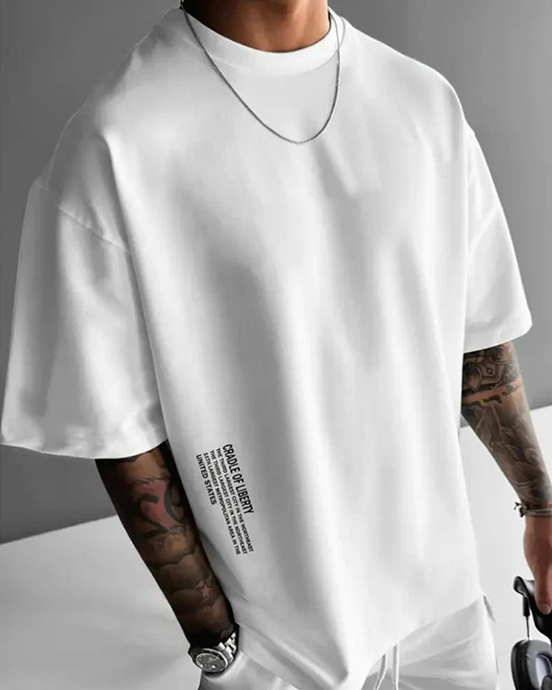 Men's Loose Fit Drop Shoulder Casual T-Shirt