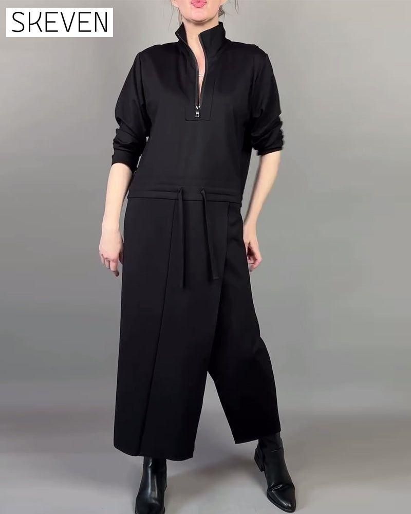 Stilvolles Kleid mit Reißverschlusskragen