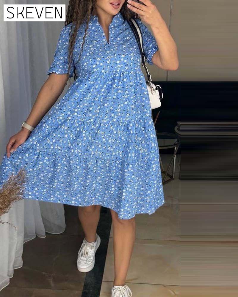 Loose floral casual dress