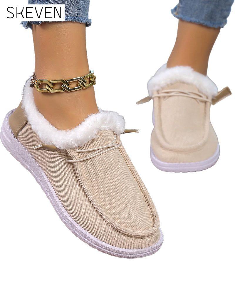 dicke, warme Baumwollschuhe in Unifarben